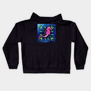 Pink Seahorse in the Ocean Kids Hoodie